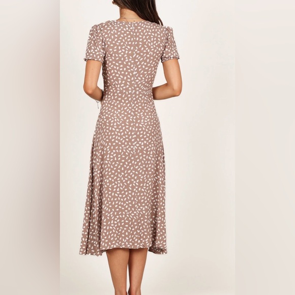 Petal & Pup Tan Patterned Midi Dress - Picture 6 of 9